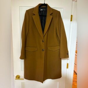 Wool-blend Toffee Zara Overcoat